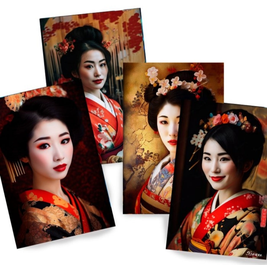 KSAVERA • Japanese Geisha DS0273 • C-Print Digital Glossy Kodak • 4 Original Image Collection