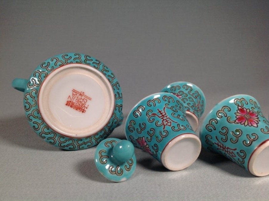 Vintage Chinese Tea set - Ceramic - Miniature collection tea set - China - Second half 20th century