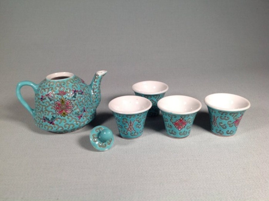 Vintage Chinese Tea set - Ceramic - Miniature collection tea set - China - Second half 20th century