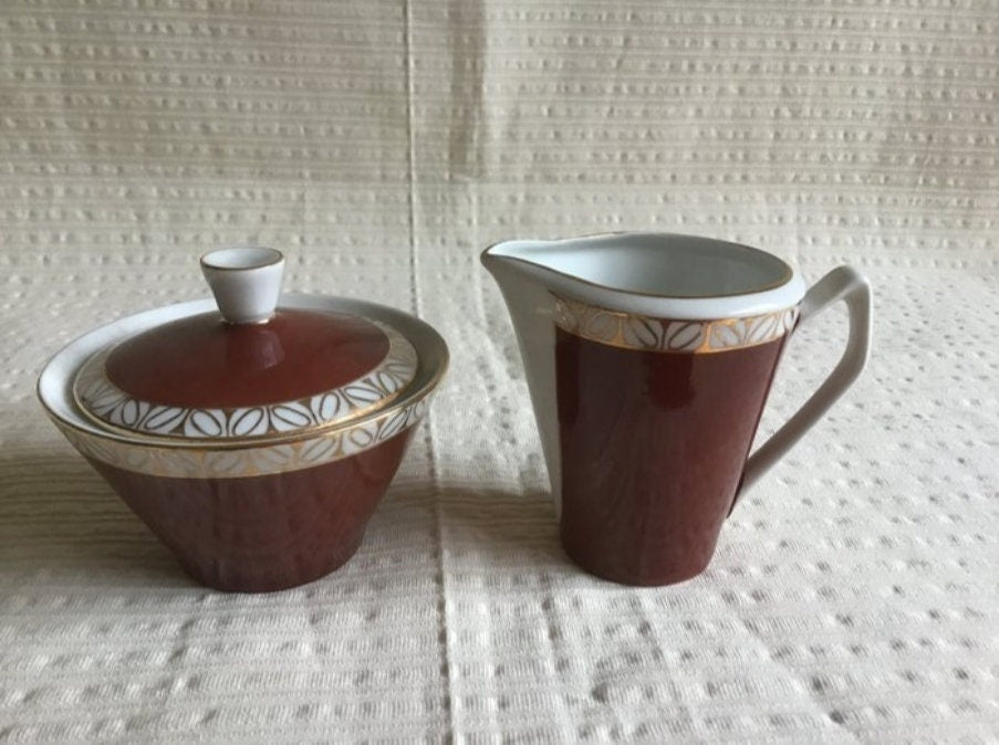 Vintage 50's Thin Porcelain Service Set Unused NOS