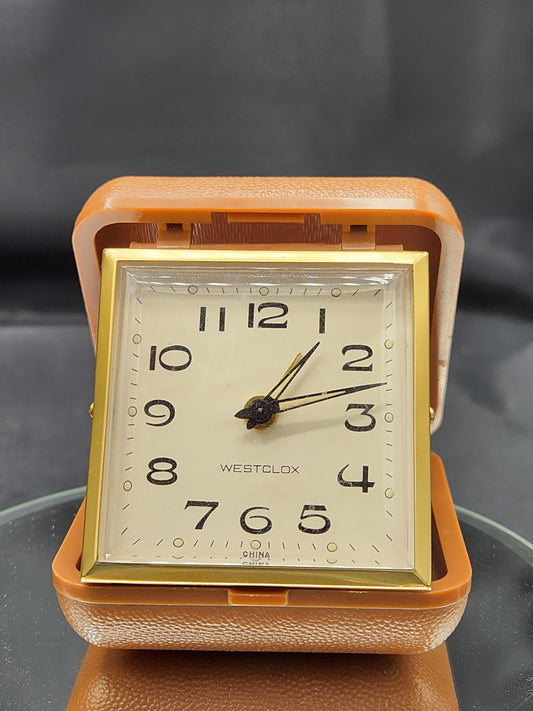 Vintage Travel Alarm Clock West lox Art Deco - video w alarm running