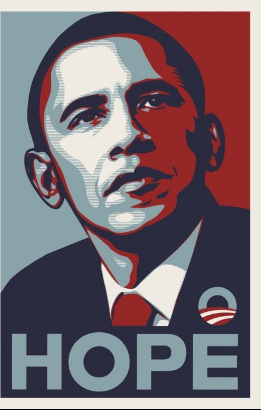 2008 DNC Convention • OBEY/OBAMA Hope Progress Posters • Manifest Gallery Handbill • Shepard Fairey • Ships Insured