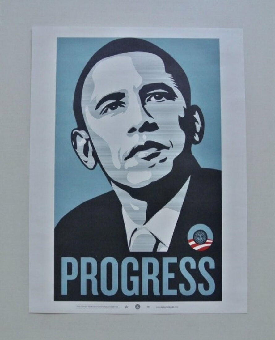 3 Historical Obama • Your Vote is Your Voice sign Thomas Wimberly #200 • Obey|Obama Progress '08 • Trump Looting  • Shepard Fairey • Insured