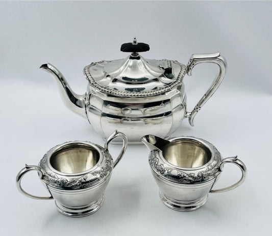 Silver Plated Victorian Tea Set est. 1900 Sheffield England by Walker & Hall T. Land Son